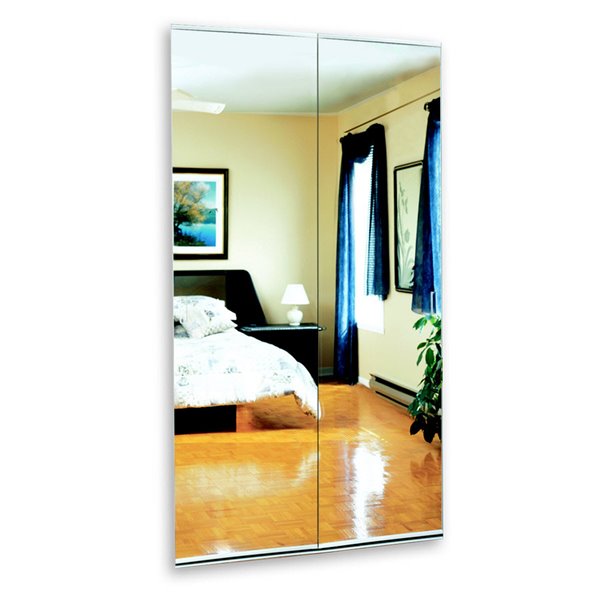 White Beveled Mirror Bifold Door Lowe, Frameless Beveled Bifold Mirror Doors