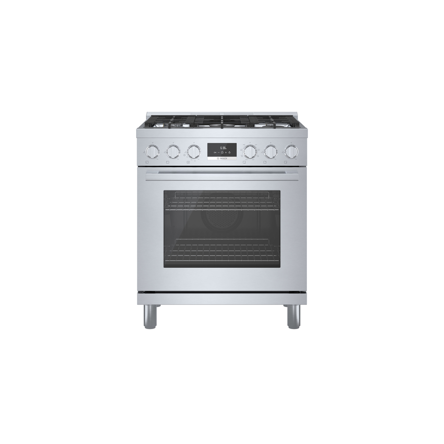 Image of Bosch Deep recessed Self-Cleaning Convection Single Oven Dual Fuel Range (Stainless steel) (; Actual: 29.9375-in)