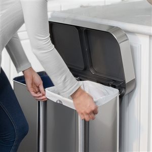 4.5 Liter / 1.2 Gallon White simplehuman Code A Custom Fit Drawstring Trash Bags in Dispenser Packs 30 Count 