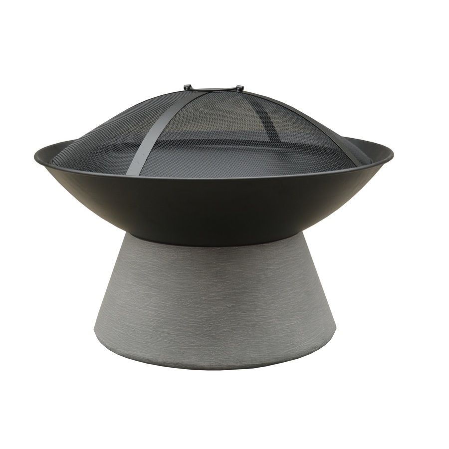 Image of Bond 26-in Black and Grey Steel Wood-Burning Fire Pit with Lid