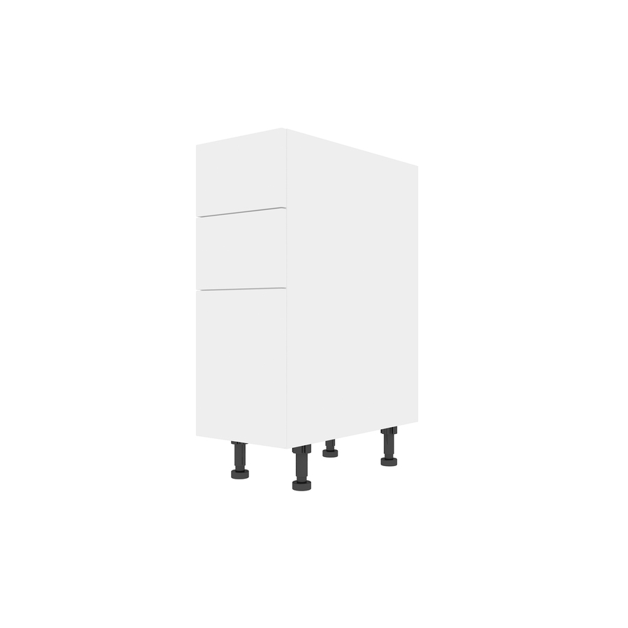 Image of EBSU Eklipse Base Cabinet 12.00 In.W x 34.75 In.H x 24.38 In.D 3 Drawers Moonstone - White