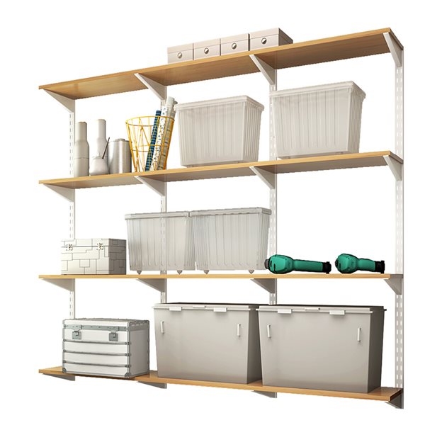 Project Source 48 In Shelving Double Track Standard Lowe S Canada - Wall Shelf Track System