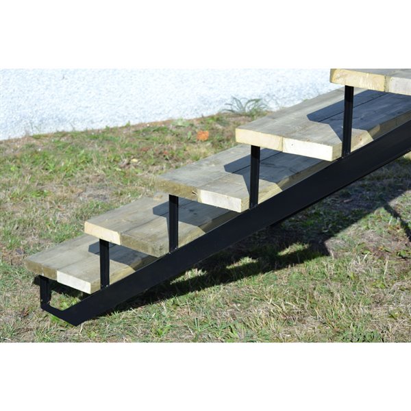 5 Step Black Painted Steel Stair Riser, Prefab Outdoor Stairs Canada