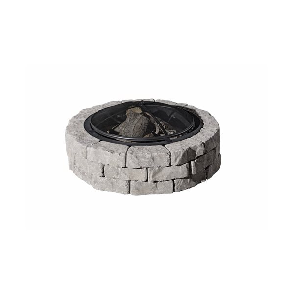 Shadow Blend Concrete Fire Pit Kit, Fire Pit Spark Screen Canadian Tire