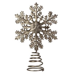 Holiday Living 13.25-in Silver Metal Snowflake Christmas Tree Topper | Lowe's Canada