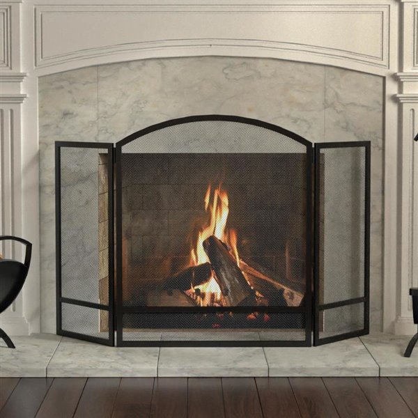 Style Selections Arch Fireplace Screen, Fireplace Mesh Curtain Lowe S
