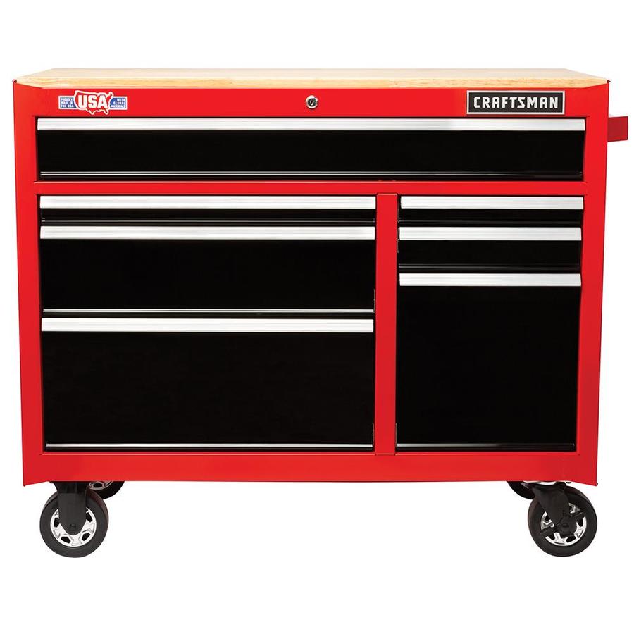 CRAFTSMAN 2000 Series 35-in x 41-in 7-Drawer Ball-bearing Steel Tool Cabinet (Red)
