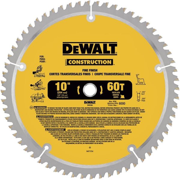 Dewalt Construction 10 In Circular Saw, 10 Inch Mitre Saw Blade For Laminate Flooring