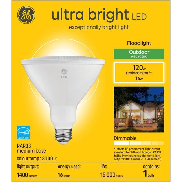 Ge Ultra Bright Warm White 120w, Led Replacement Bulbs For Outdoor Flood Lights