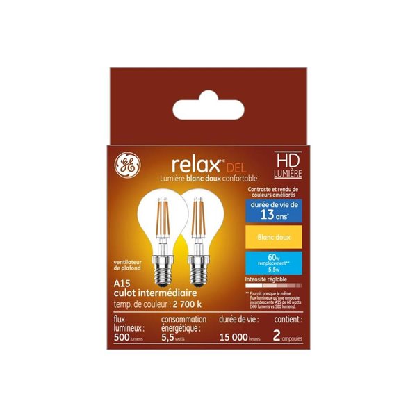 Ge Relax Hd Soft White 60w Replacement, Small Ceiling Fan Led Light Bulbs