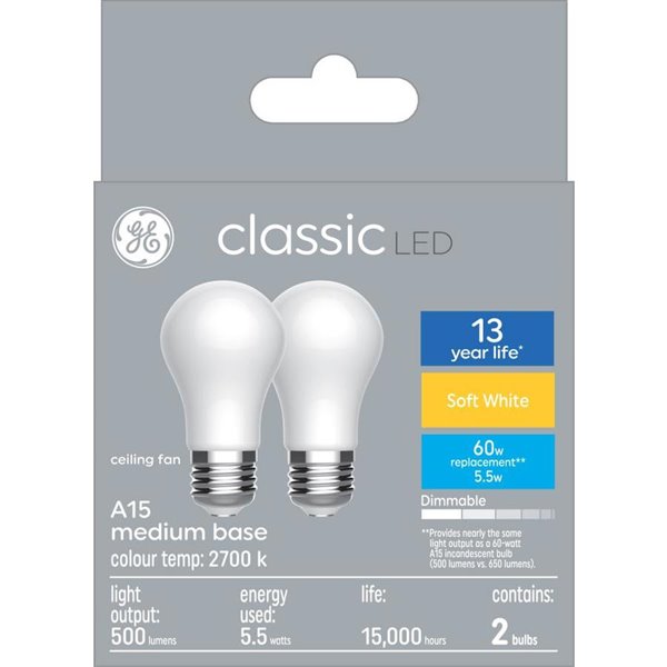 Ge Soft White 60w Replacement Led, Are All Ceiling Fan Light Bulbs The Same