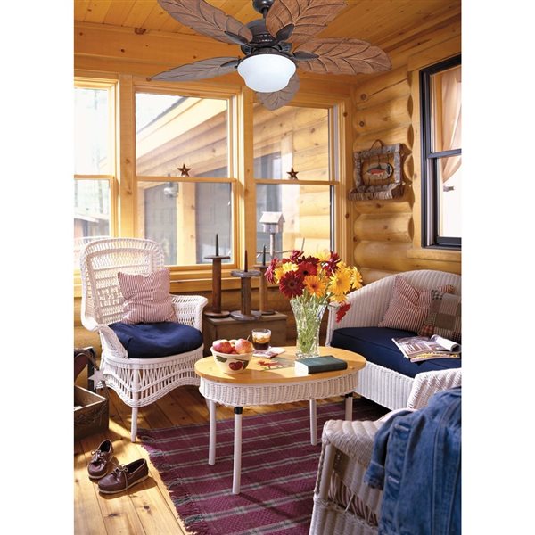 Harbor Breeze Waveport 52-in Weathered Bronze Indoor/Outdoor Downrod Ceiling Fan