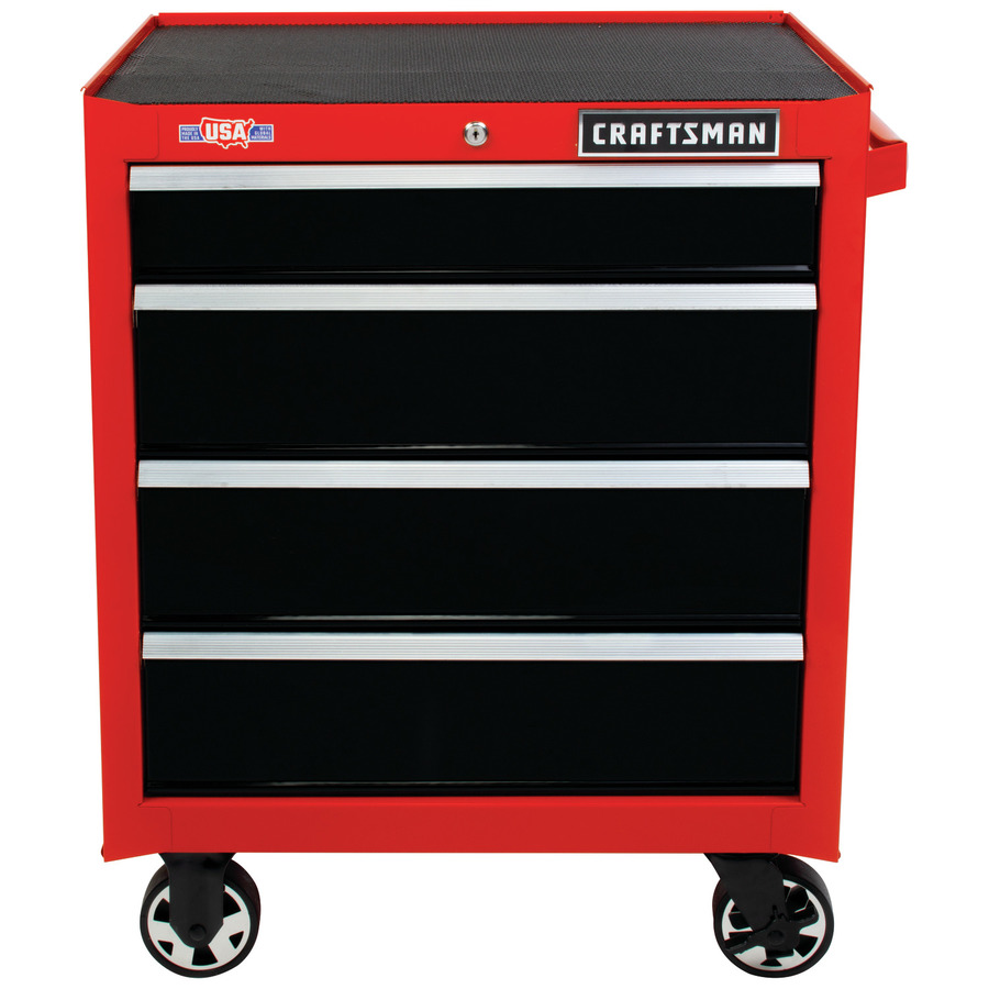 Image of CRAFTSMAN 2000 Series 26-in 4-Drawer Tool Cabinet (Red)