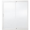JELD-WEN 60-in x 80-in Clear Glass White Vinyl Right-Hand Sliding Patio Door with Screen