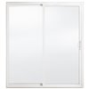 72-in x 80-in Clear Glass White Vinyl Left-Hand Sliding Patio Door with Screen