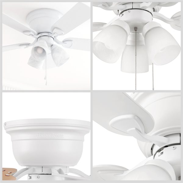 Tilley Bay White Indoor Ceiling Fan, 44 In Clarkston Ceiling Fan Installation