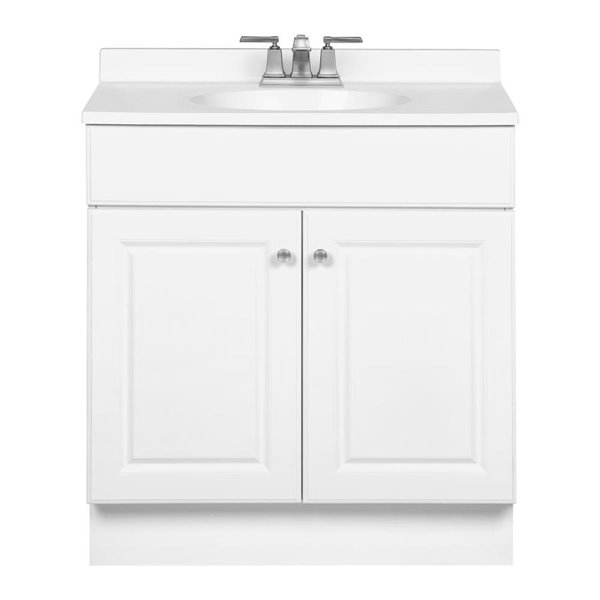 White Integral 1 Bathroom Vanity With, Bathroom Vanity Ottawa On