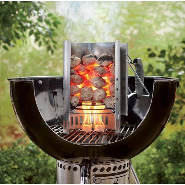 Grill Charcoal Fire Starter Weber Chimney Outdoor Cook Patio BBQ Heater 7429 NEW 