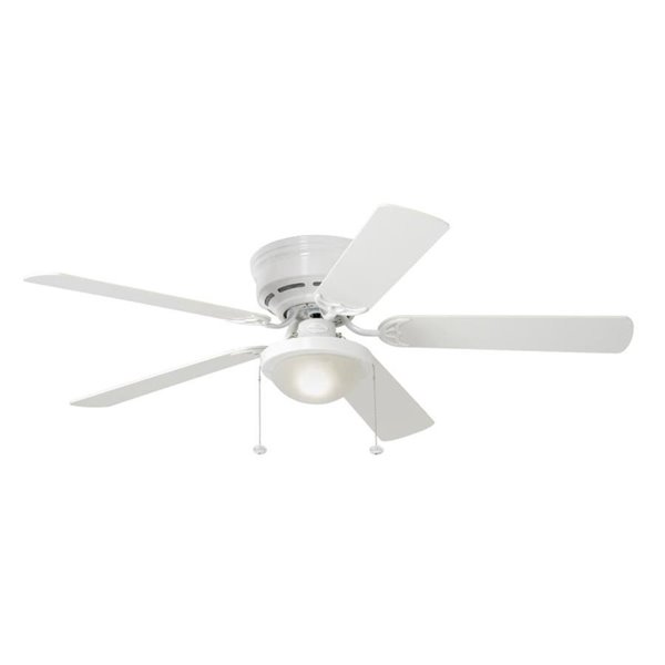 Harbor Breeze Armitage 52 In White, Flush Mount Ceiling Fans With Lights Canada