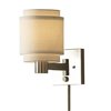 Kichler 10-in Brushed Nickel Swing-Arm Bedside Lamp with Linen Shade