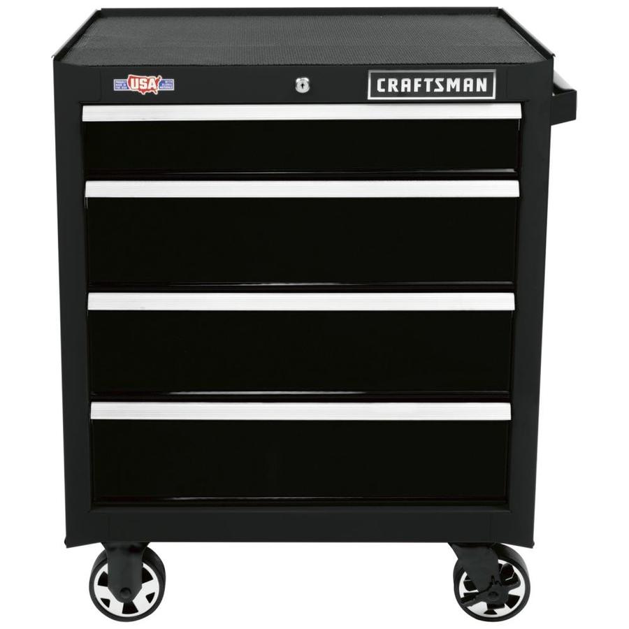 Image of CRAFTSMAN 2000 Series 26-in 4-Drawer Tool Cabinet (Black)