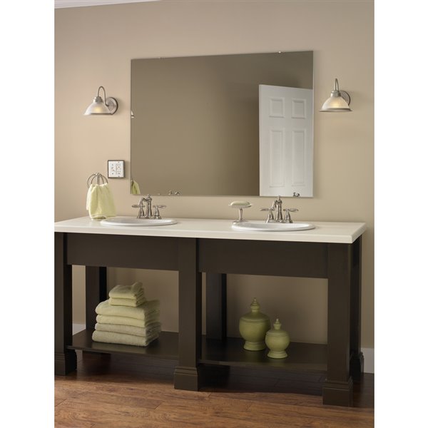 Style Selections 36 In X 48 Silver, 48 X 36 Inch Wide Bathroom Mirror