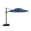 Style Selections Offset Patio Umbrella with LED Lighting - Aluminum and Olefin - Round - Tiltable and Rotating - Blue