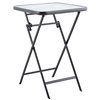 Style Selections Pelham Bay Folding Table - Steel and Glass - 29-in x 23 1/2-in