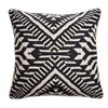 allen + roth 18-in x 18-in Black and White Outdoor Decorative Cushion with Geometric Print