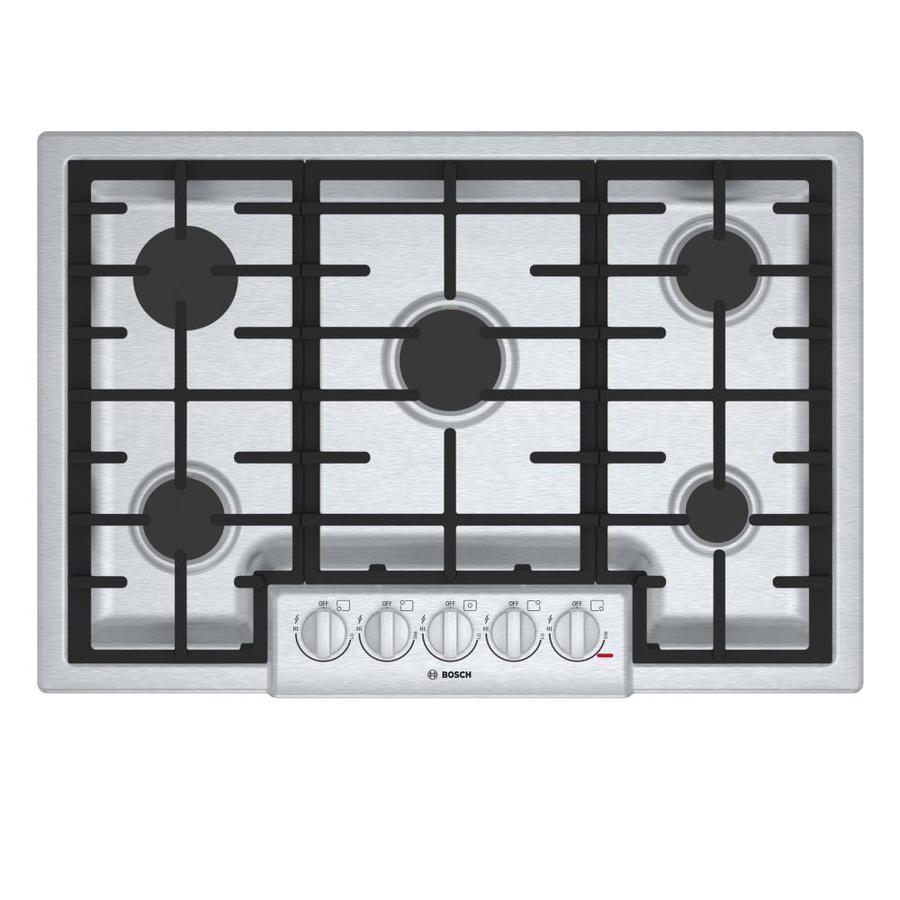 Bosch 800 5-Burner Gas Cooktop (Stainless steel) (Common: 30 -in; Actual: 31.0-in)