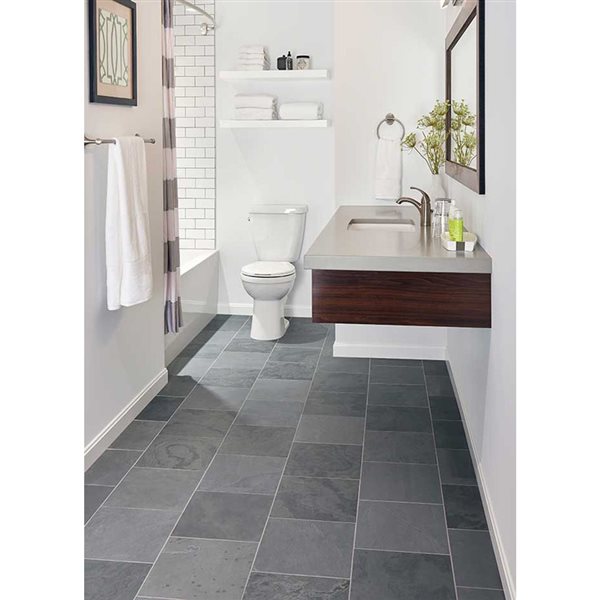 Natural Slate Wall And Floor Tile, Black Floor Tile Bathroom