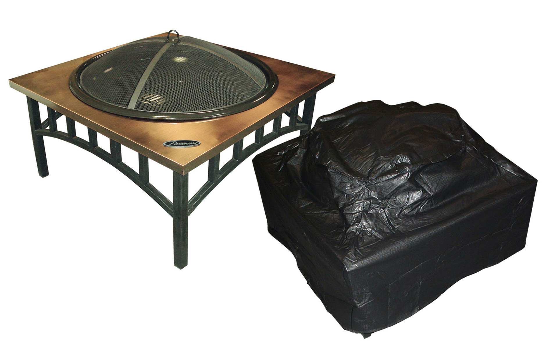 Image of Paramount Black Outdoor Square Firepit Cover