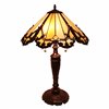 Fine Art Lighting Ltd. Tiffany 17-in x 27-in with Vintage Bronze Base and Multi Coloured Glass Shade Table Lamp