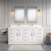 Spa Bathe Calumet 75-in White Double Sink Bathroom Vanity with Quartz Countertop
