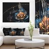 Designart Canada Orange and Blue Flower with Water Drops 30-in x 40-in Canvas Wall Art