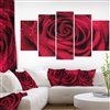 Designart Canada Red Rose Canvas Print 32-in x 60-in 5 Panel Wall Art