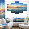 Designart Canada Blue sunset 60-in x 32-in 5 Panel Canvas Print Wall Art