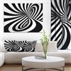 Designart Canada Black and White 30-in x 40-in Spiral Print On Canvas Wall Art