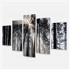 Designart Canada Sunbeams in the Forest 32-in x 60-in 5 Panel Wall Art