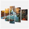 Designart Canada Fall River in Forest 32-in x 60-in 5 Panel Wall Art