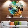 Designart Canada Paths of Stained Glass 38-in Round Metal Wall Art