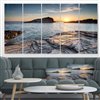 Designart Canada Cornwall Coast Sunset 28-in x 60-in 5 Panel Metal Wall Art