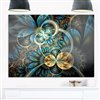 Designart Canada Blue Gold Fractal Flower 40-in x 30-in Metal Wall Art Wall Art