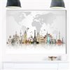 Designart Canada Famous Monuments Across World Metal Wall Art 30-in x 40-in