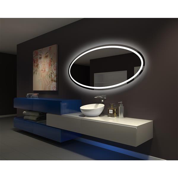 3000k 24v Oval Led Lighting Mirror, Oval Bathroom Mirror With Lights