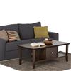 Simpli Home Acadian 47.5-in x 24-in x 18.5-in Tobacco Brown Stain Coffee Table