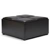 Simpli Home Avalon 35-in x 35-in x 18-in Tanners Brown Coffee Table Storage Ottoman