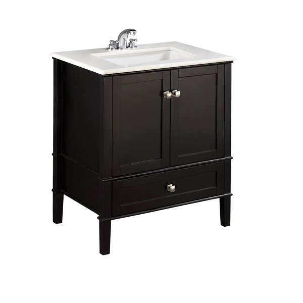 Black Bathroom Vanity With Marble Top, Standard Vanity Sizes Canada