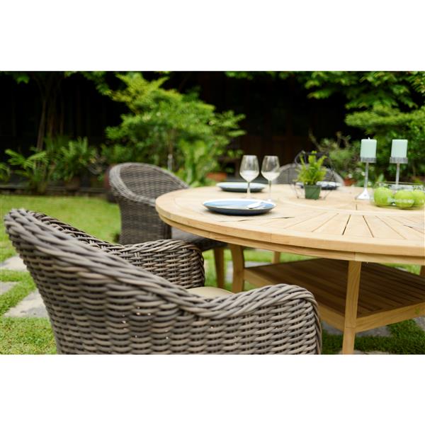 Scancom Guam 7 Piece Round Table Outdoor Dining Set Lowe S Canada - Round Patio Dining Table Canada