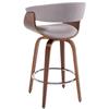 Worldwide Home Furnishings !nspire Light Grey Bentwood and Fabric Counter Stool